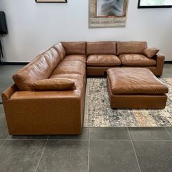 Emilia Brown leather Cloud Sectional Couch Set Fast Delivery Color Options Only $39 Down Payment 👉 PLEASE ASK FOR JON GREEN WHEN YOU ARRIVE!