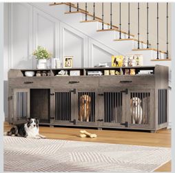 Amerilife 95” Grey Farmhouse Dog Crate  New In Box!