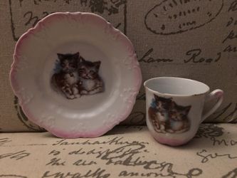 Teacup Piece- Cats (small teacup and saucer)