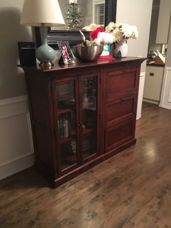 Bassett bookcase with drawers dark wood Hutch dining