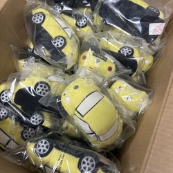 Box of 44 New VW Bug Plush Toy Yellow Car Auto 6x3 Inch Lot