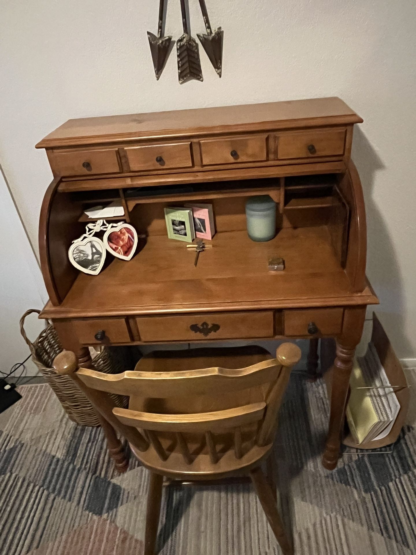 Antique Wood Desk/chair