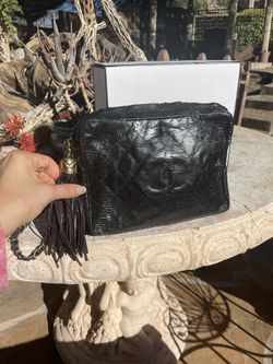 Chanel Lizard Skin Vintage Camera Bag