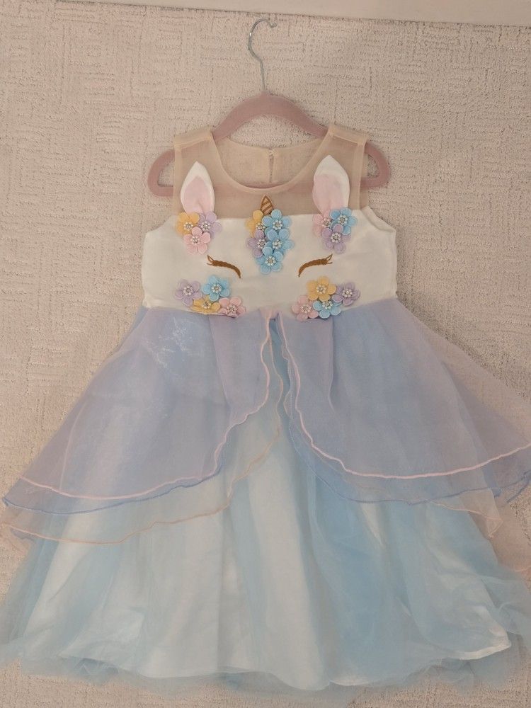 Halloween Unicorn Dress, Size 120, Age 5-7