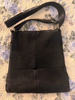 Maxon Collection Italian Leather Crossbody Bag Black Textured Genuine Leather Made in Italy