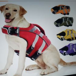 New Kuoser Dog Life Jacket With Reflective Stripes Pool Boating Beach Water Rafting 
