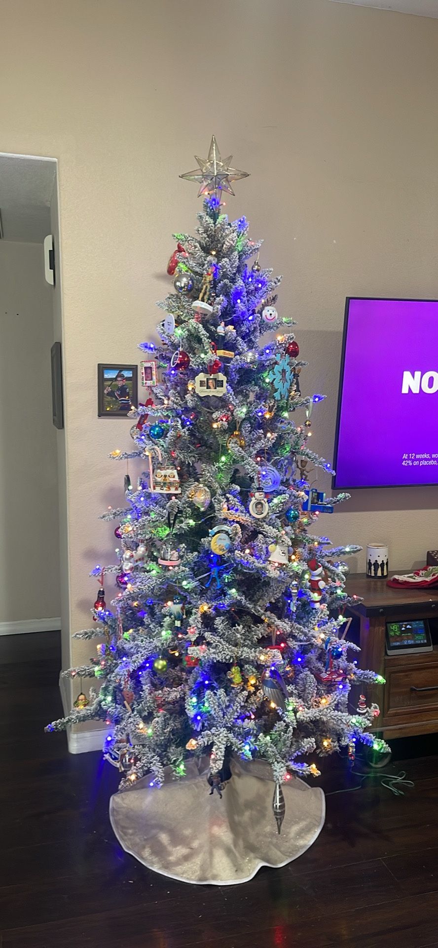 Flocked Prelit Christmas Tree NEED GONE ASAP