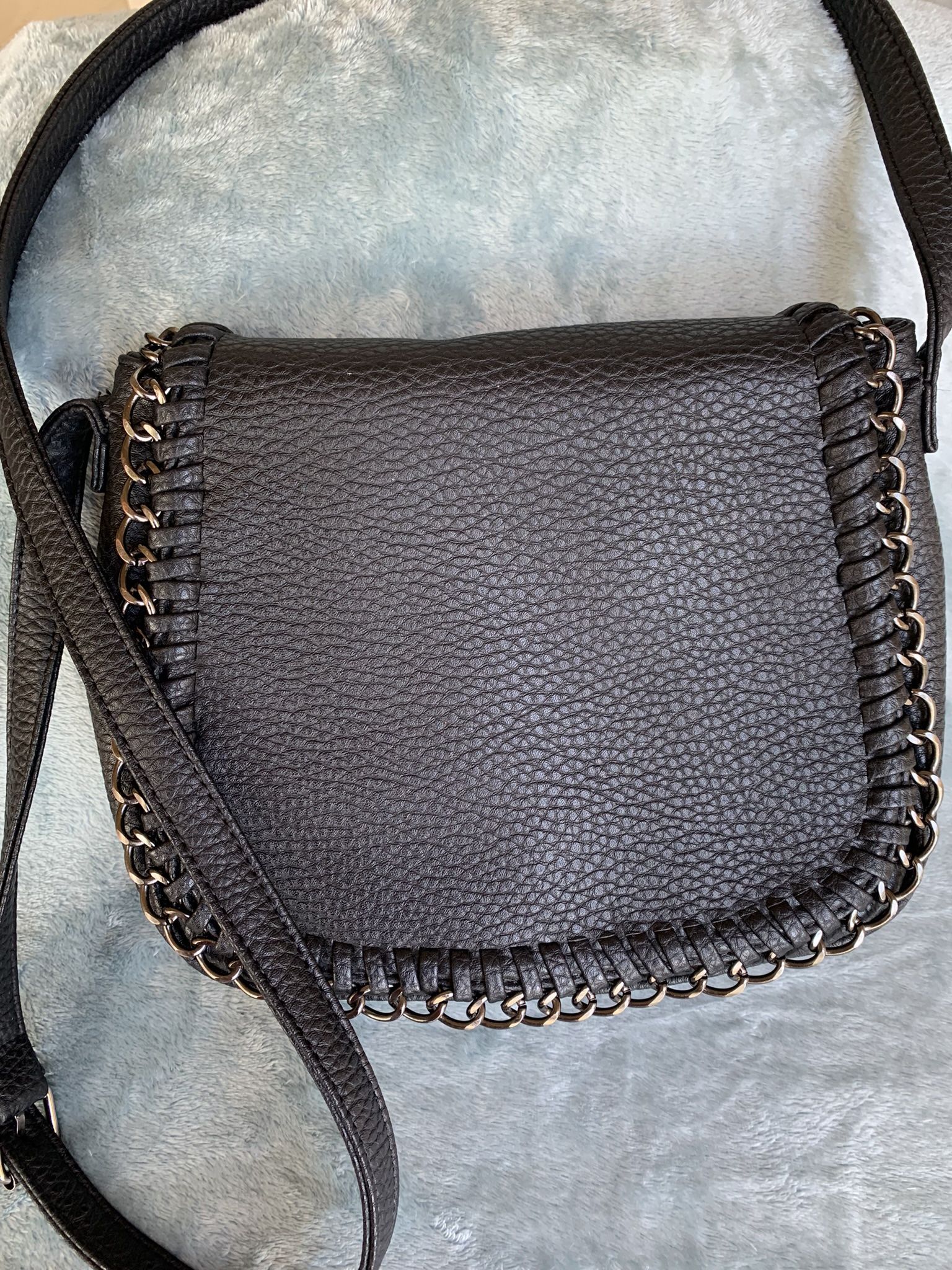 Beautiful Black Crossbody Purse With Nice Trimming