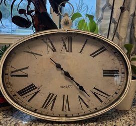 Large Rustic White Clock