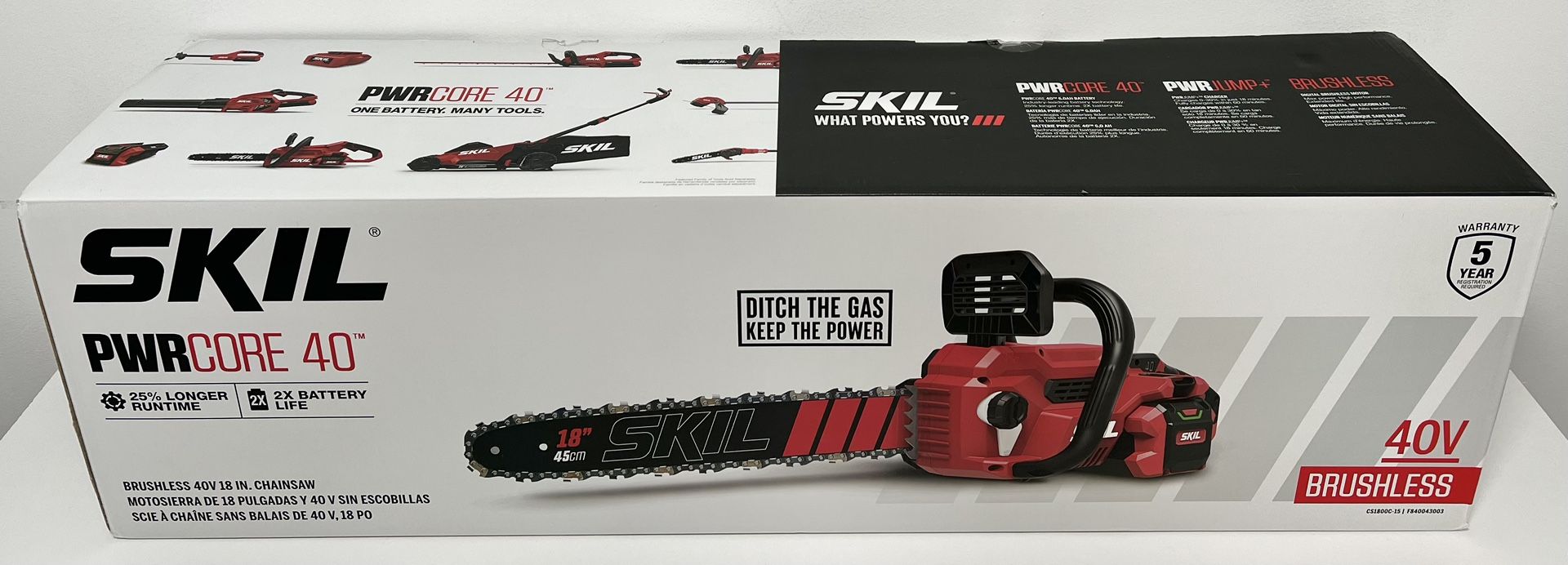 SKIL PWR CORE 40 Brushless 40V 18" Chainsaw Kit