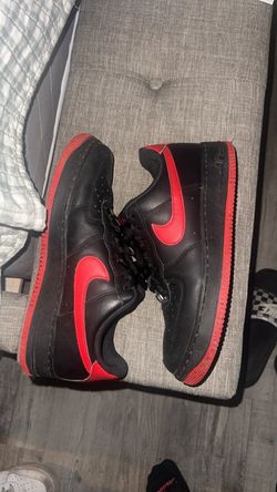 Black red bottoms Air Force 1s