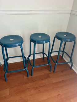 3 Taburetes  IKEA Raskog azul