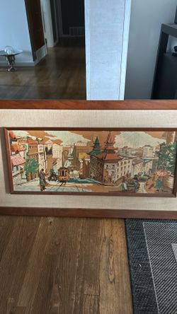 Vintage Mid-Century San Francisco Cityscape Painting - Framed