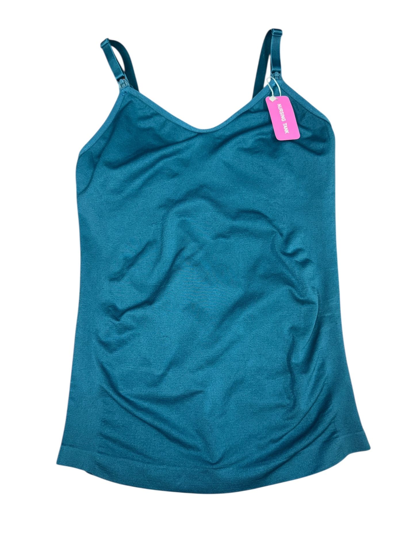 "NEW" Nursing Cami, Tank Top With Built In Shelf Bra, Size L Teal Color.