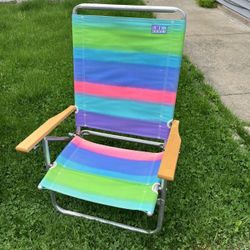 Vintage Rio Beach Collection Striped Folding Aluminum Chair ~ $25 OBO