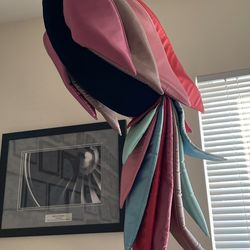 Vintage 4’ Hanging Macaw Bird Parrot Tiki