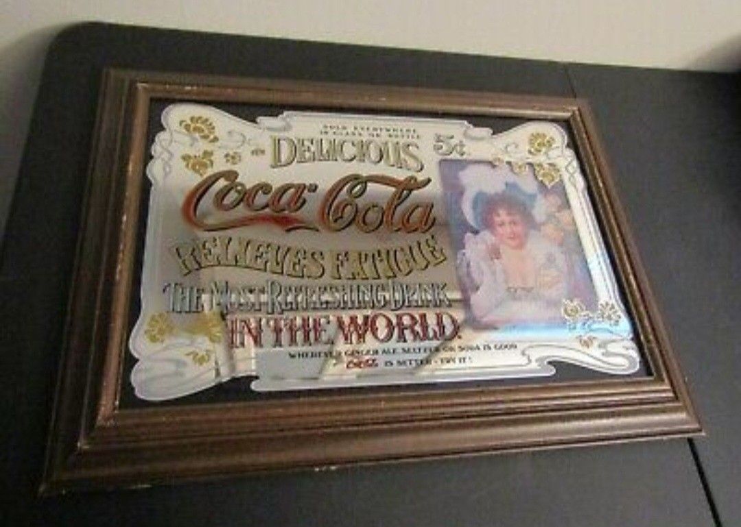 Beautiful Vintage Coca-Cola Mirror Sign 