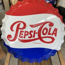 Pepsi-cola cap/ sign. 26”