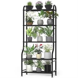 5-Tier Metal Plant Stand - Heavy Duty Indoor Outdoor Flower Shelf for Multiple