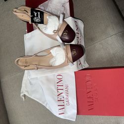 Valentino Garavani Valet Du Roi Kid Slingback Ballerina 25Mmm