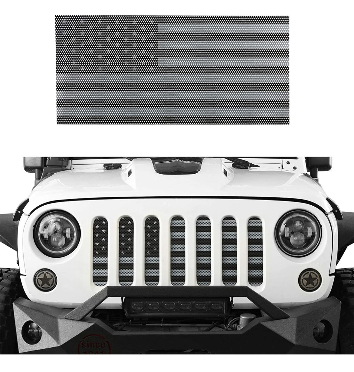 Flag Grill Insert - Jeep Wrangler JK/JKU