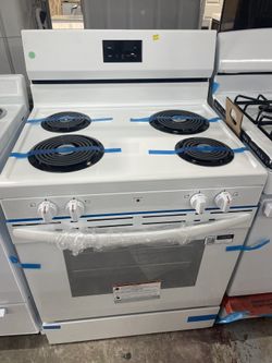 Frigidaire 30 in. 4 Burner Free-Standing Electric Range in White with Even Baking Technology
