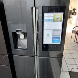 Black Stainless Steel Samsung Flex With Family Hub 4 Door French Door Refrigerator 