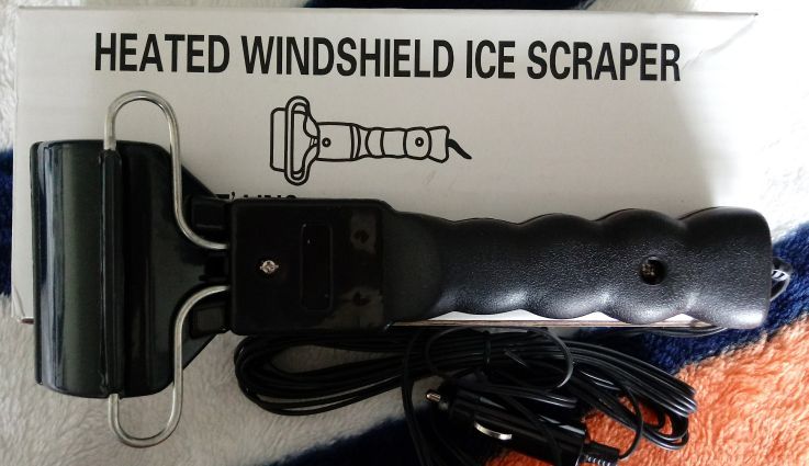 Heated ice scraper.