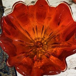 Vantage 50s-60s Mid Century Viking Red Amberina Vase 