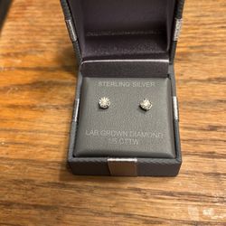 Sterling Silver Lab Grown Diamond Earring 1/5 Carrot