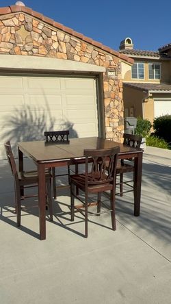 🤎CUTE SOLID WOOD DINING TABLE SET W 4 CHAIRS