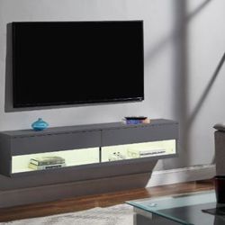 Brand New Floating LED Grey TV stand