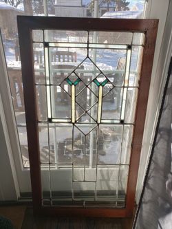 Antique Framed Stained Glass X 2