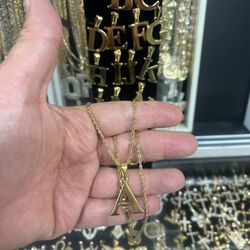 choose your initial letter, pendant and necklace - Available In Silver Color As Well-