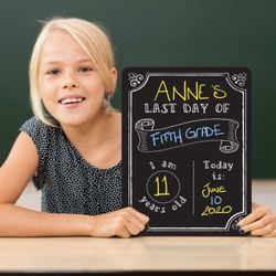 First / Last Day of Virtual School Chalkboard!! Reusable For Multiple Kids Every Year! 