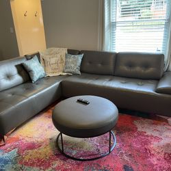 Leather Ottoman