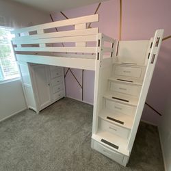 Twin Loft Bed w/ Desk & Chair