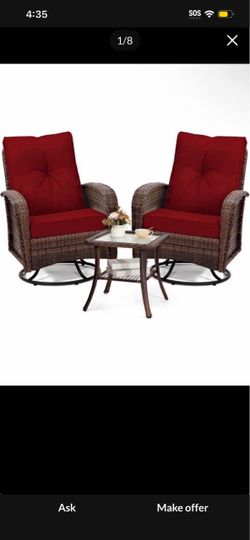Luxury 3-Piece Outdoor Swivel Wicker Patio Set