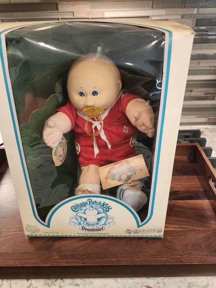 Cabbage Patch Kids BOY PREEMIE, Dillon Gideon With Birth Certificate NIB