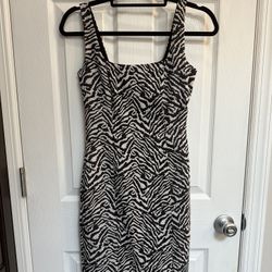 Banana Republic zebra print sheath dress size 2P