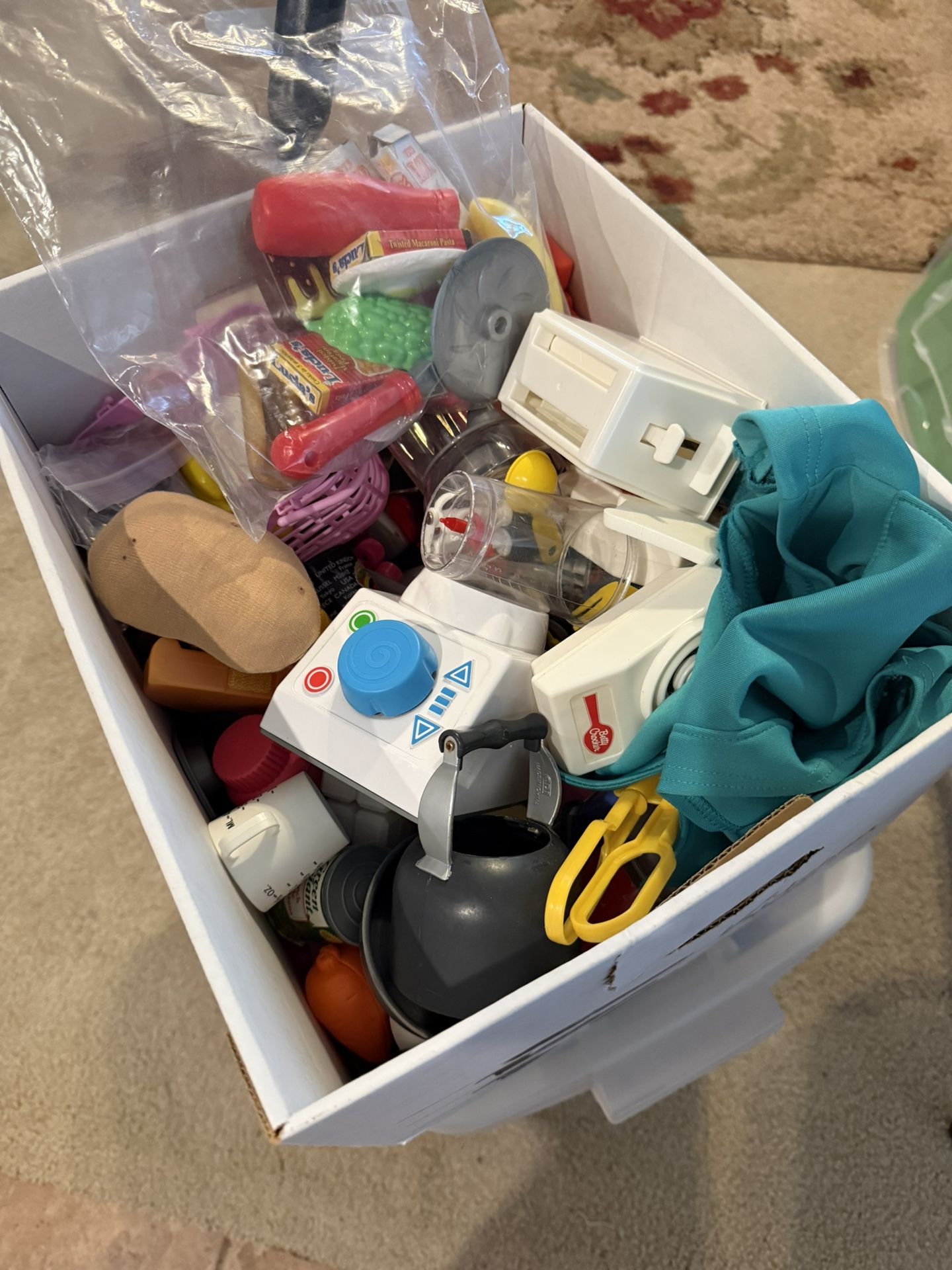 Box Of Child Toy Kitchen Lot