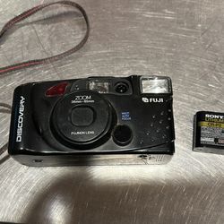 Fuji Discovery Zoom 35mm Film Camera 38-85mm Fujinon Lens Point & Shoot As Is