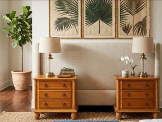 🌴✨ Tommy Bahama Style Solid Wood Nightstands 🥰 Pair! ✨🌴Quality!!!