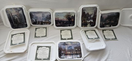 Thomas Kincaid Postcards Collector Plates Set of 6