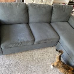 Grey chaise couch