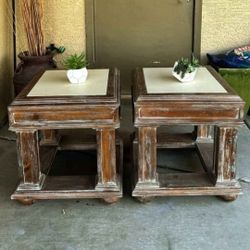 Wood Antique Side Tables