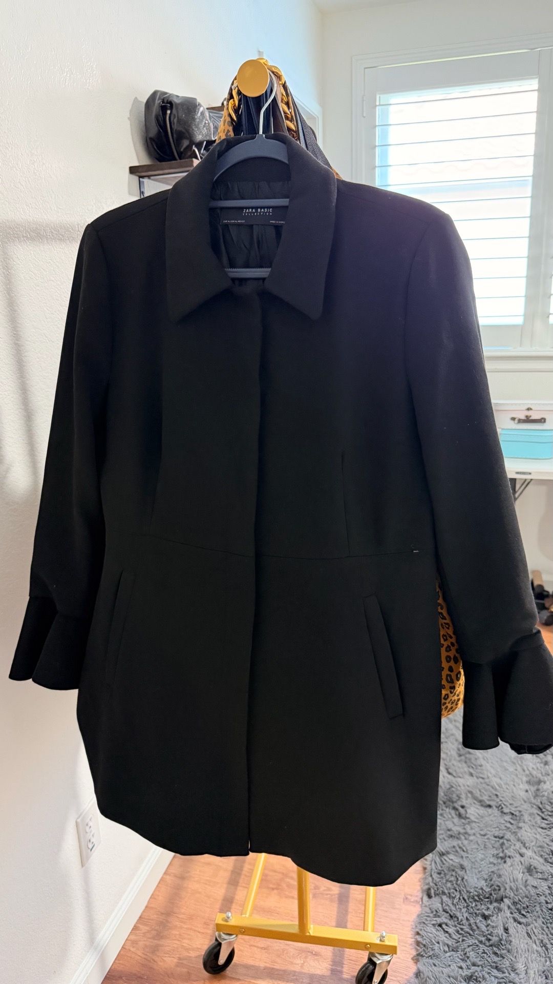 Womens black coat from Zara