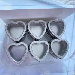 Heart shaped metal tins (18)