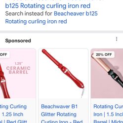 Beach Weather B125 red rotating curling iron