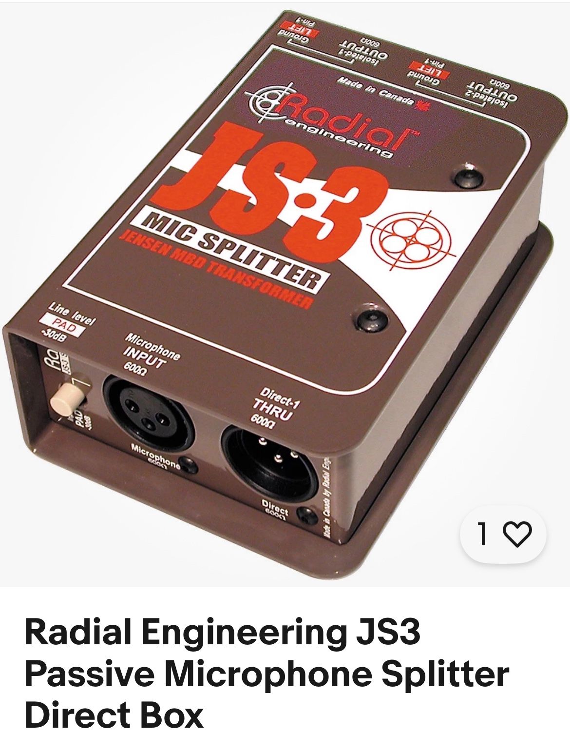 Radial Engineering JS•3 MIC -Splitter